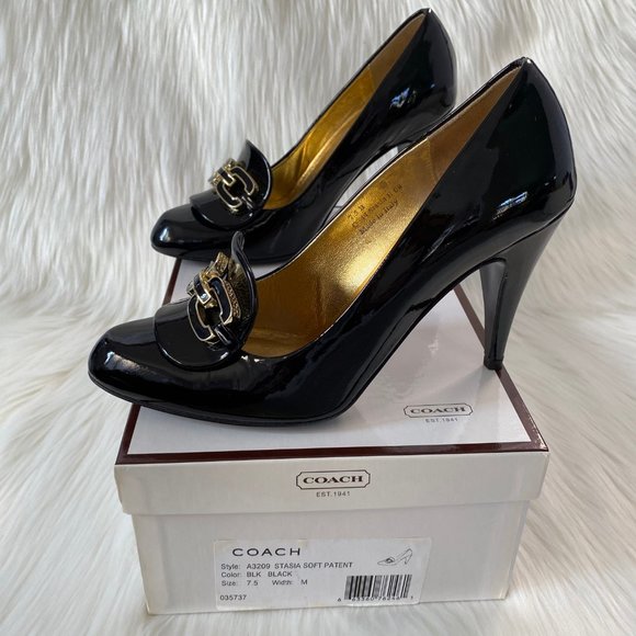 Coach Black Patent "Stasia" Heel Size 7.5 - Picture 5 of 5